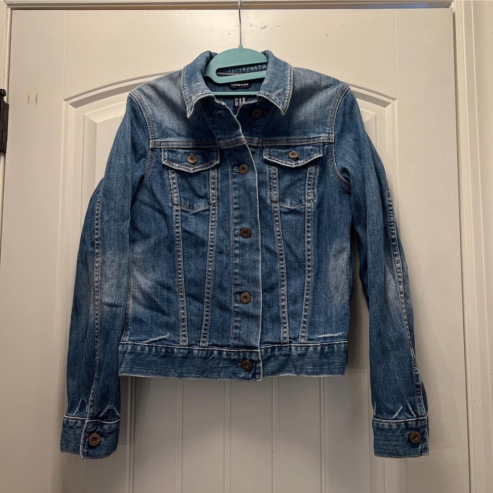 Gap Stretch Women’s Long Sleeve Button-Up Classic Denim‎ Jacket Size S Blue